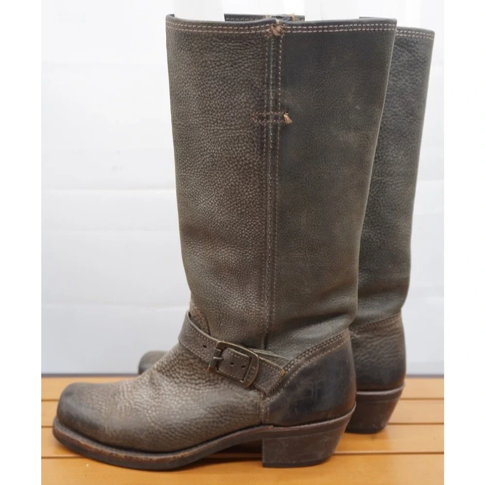 Frye Harness 12R Leather Motorcycle Boots Made in USA Size 7.5M